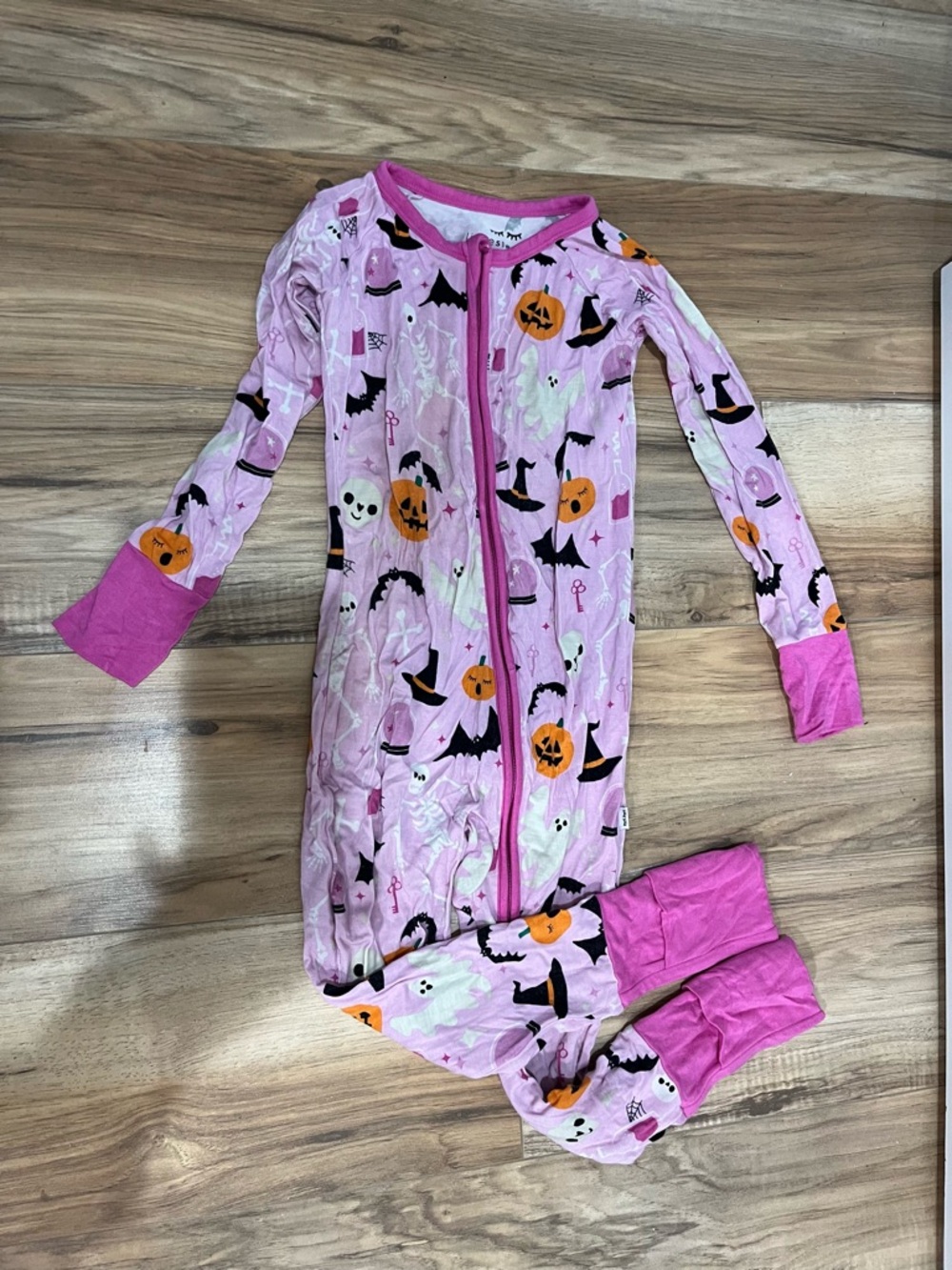 Little Sleepies Pink Halloween Ghosts and Pumpkins Footless Pajamas